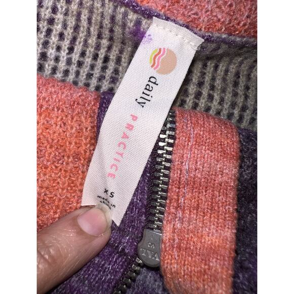 Daily Practice Anthropologie Tunic Sweater Size XS Purple Pink Stripe Soft Cozy - Picture 5 of 13